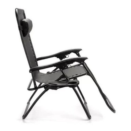 Silla Playera Reforzada Plegable Negro