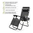 Silla Playera Reforzada Plegable Negro