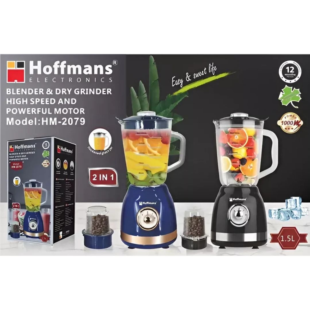 Licuadora Y Molinillo 2 En 1 Hoffmans 1.5l