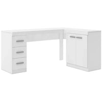 Mesa de Computación en L con 3 Cajones y 2 Puertas Premium®