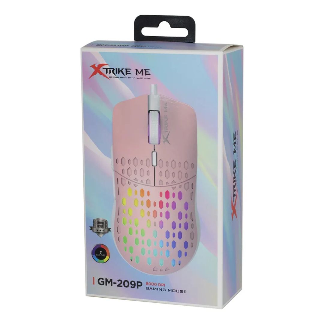 Mouse Gamer Xtrike Me Gm-209p Rgb Rosado®