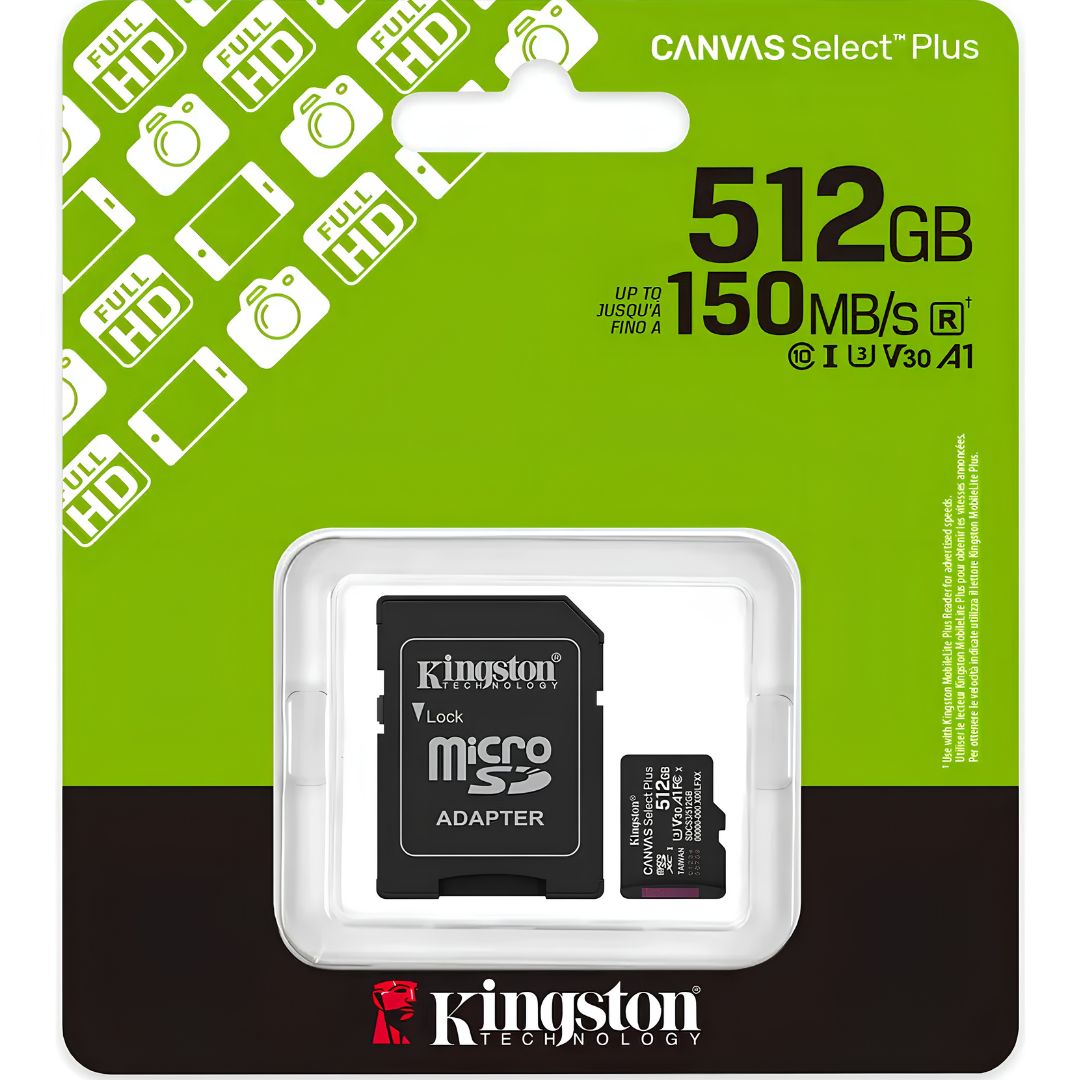 Tarjeta Memoria Microsd Kingston Canvas Plus 512gb 150mb®