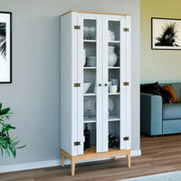 Armario Vitrina Cristalero 2 Puertas Living Estilo Colonial®