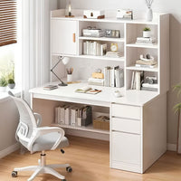 Escritorio Con Biblioteca+cajones Y Estantería Moderno Mdf®