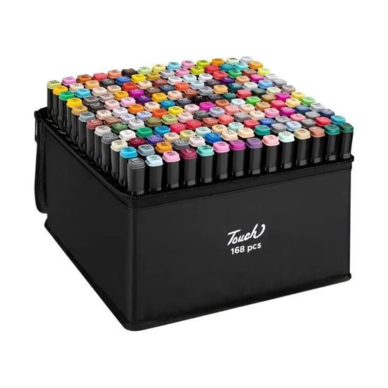 Kit 168 Marcadores Multicolores Doble Punta Touch+estuche®