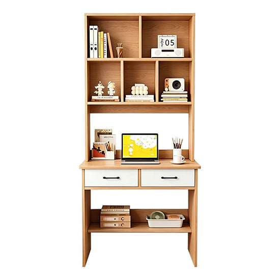 Escritorio Con Biblioteca + Cajones + Estantes Premium Mdf®