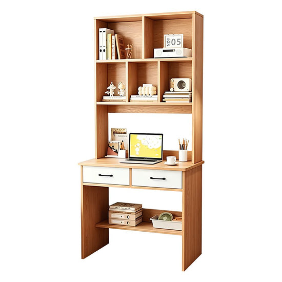 Escritorio Con Biblioteca + Cajones + Estantes Premium Mdf®