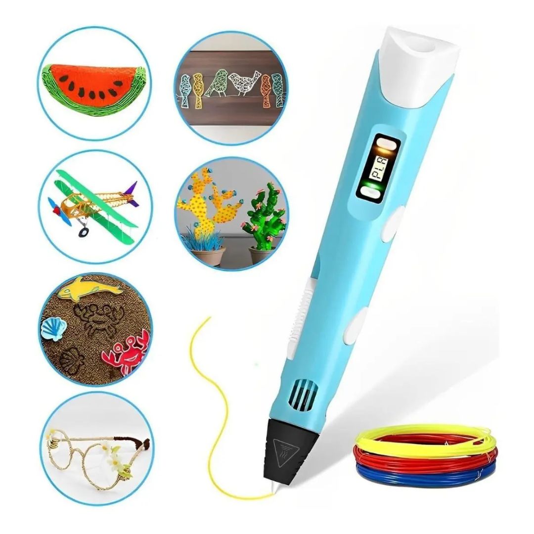 Lápiz de impresora 3D con 3 Filamento de colore variados de 5 Mts c/u®