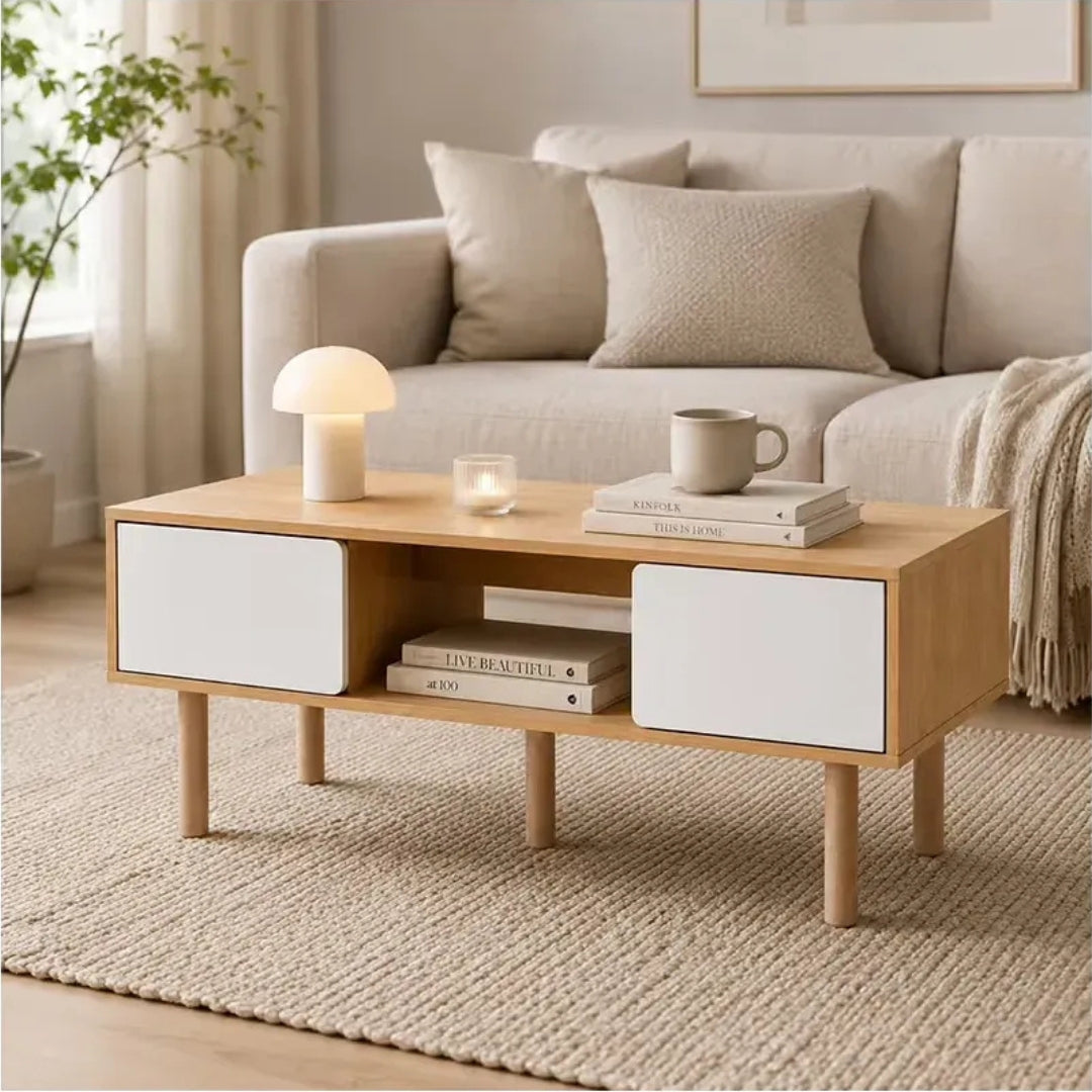 Mesa Ratona/ Mesa de Centro Moderna con Cajones y Estante®