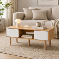 Mesa Ratona/ Mesa de Centro Moderna con Cajones y Estante®