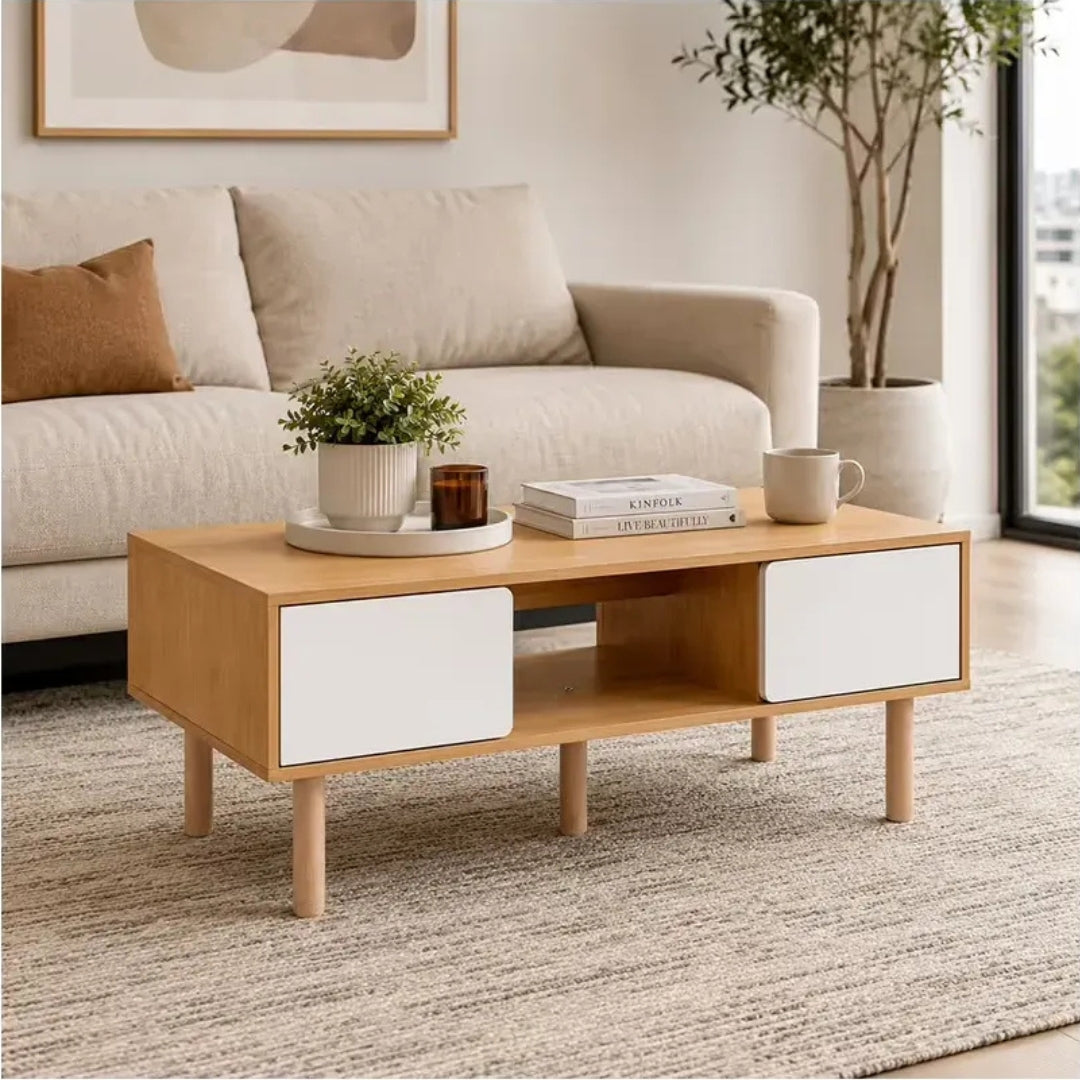 Mesa Ratona/ Mesa de Centro Moderna con Cajones y Estante®