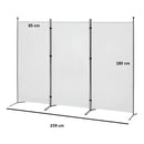 Biombo Separador Plegable 3 Paneles Poliéster Beige®