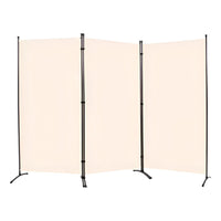 Biombo Separador Plegable 3 Paneles Poliéster Beige®