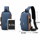 Mochila Cruzada Impermeable Anti Robo Color Azul Y Marrón®