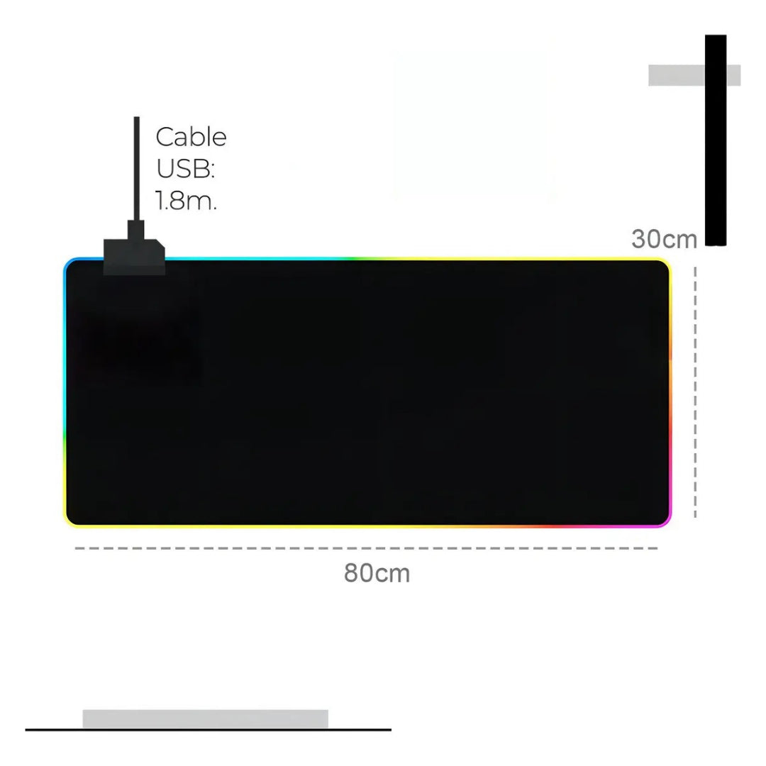 Mouse Pad Gamer XL Antideslizante Con Luz LED®