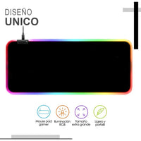 Mouse Pad Gamer XL Antideslizante Con Luz LED®
