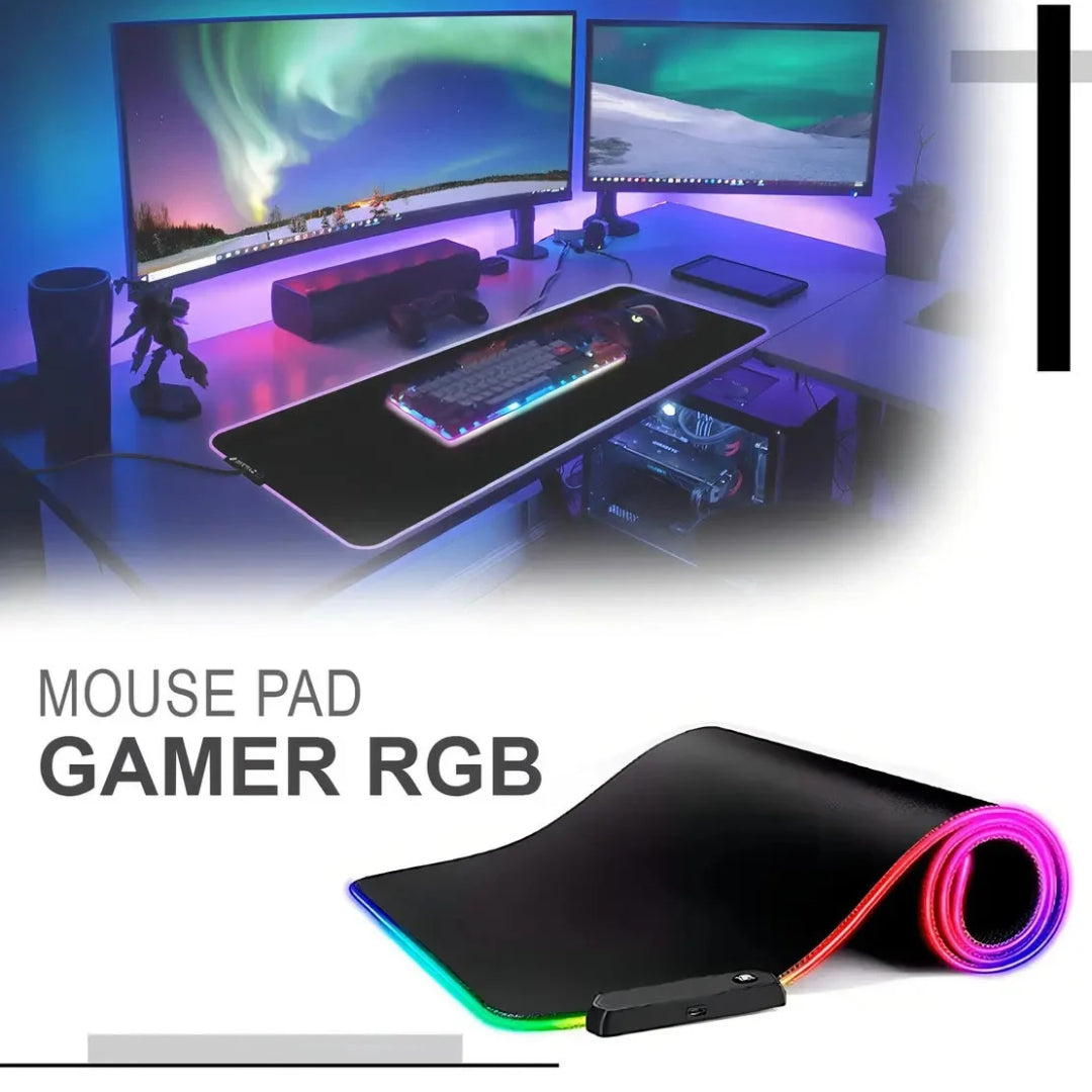 Mouse Pad Gamer XL Antideslizante Con Luz LED®