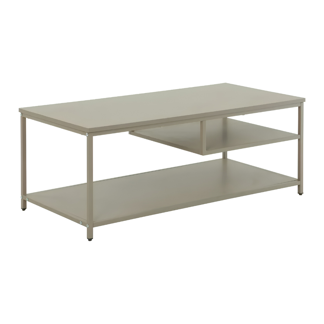 Mesita Ratona Estilo Industrial Mdf/metal Beige Con Estante®