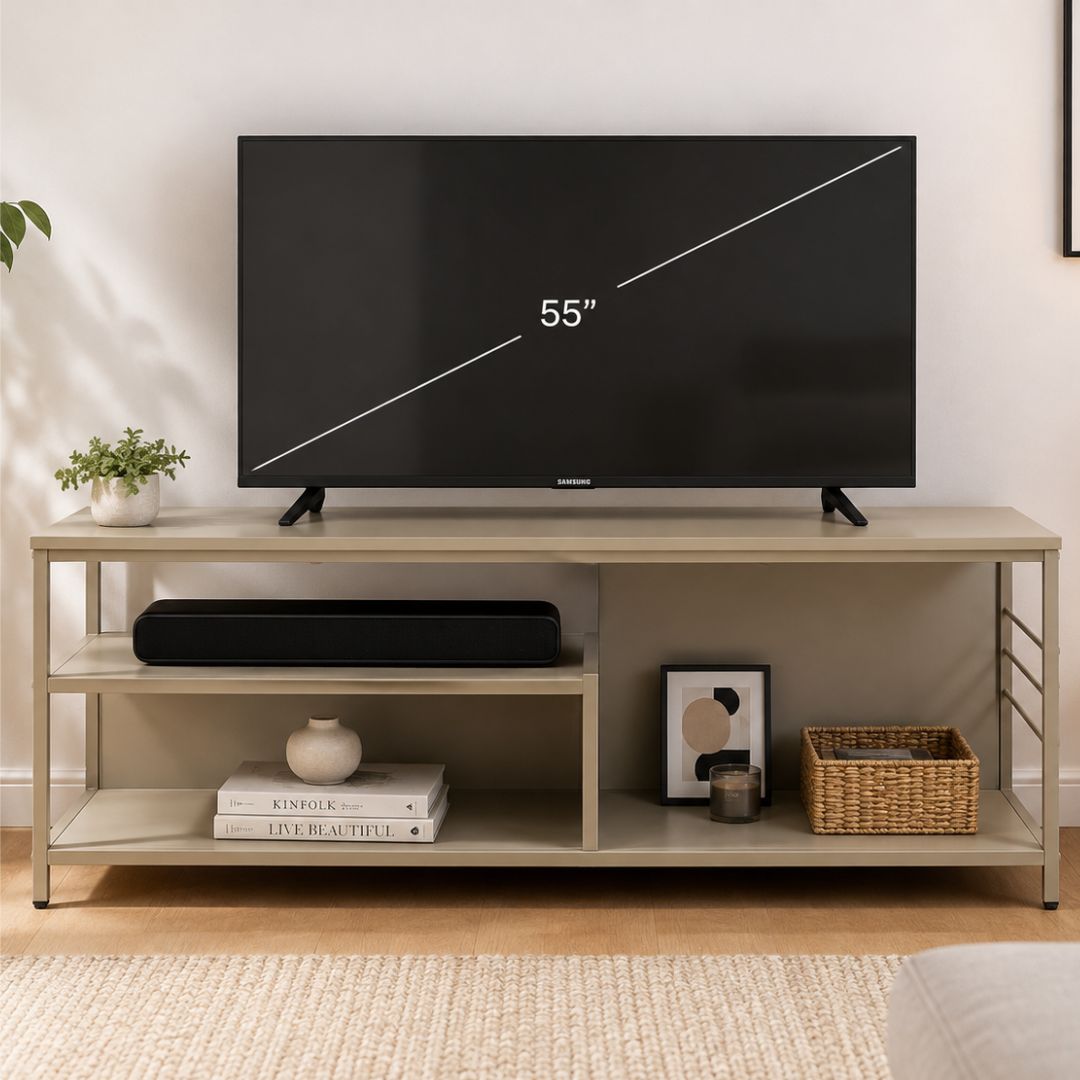 Rack Para Tv Industrial Mdf/metal Premium+Estantes Beige®