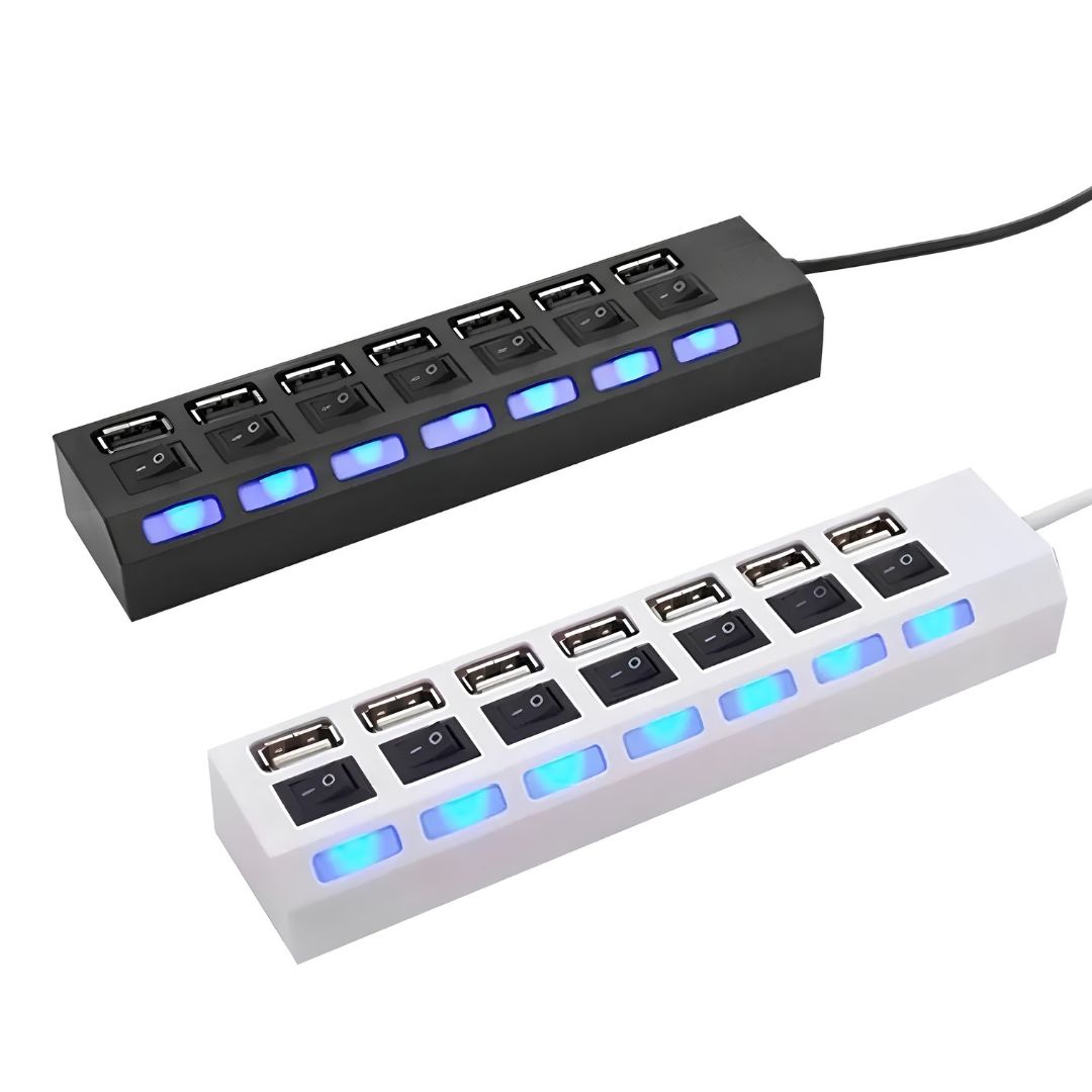 Hub Usb Treqa 7 Puertos Cable 40cm Resistente Y Seguro®