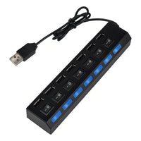 Hub Usb Treqa 7 Puertos Cable 40cm Resistente Y Seguro®