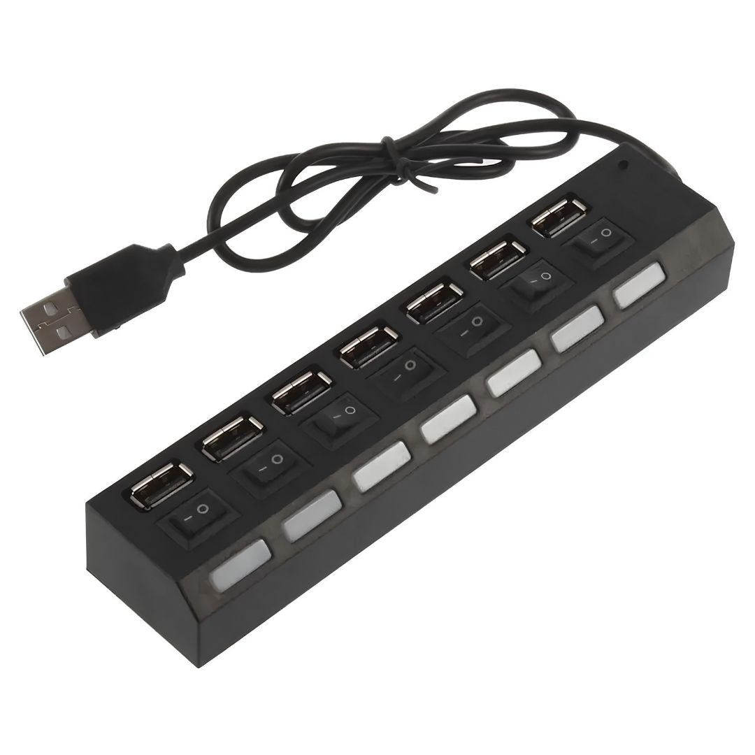 Hub Usb Treqa 7 Puertos Cable 40cm Resistente Y Seguro®