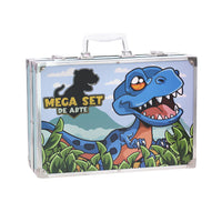 Set De Arte Infantil 145 Piezas En Valija Dinosaurio Azul®