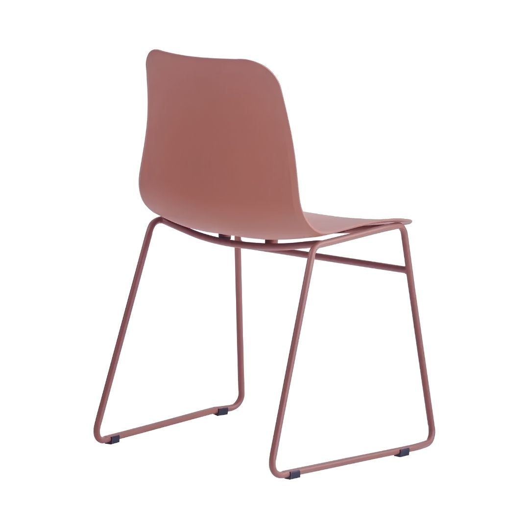 Silla Moderna De Polipropileno/base Metal Terracota Premium®