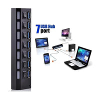 Hub Usb Treqa 7 Puertos Cable 40cm Resistente Y Seguro®