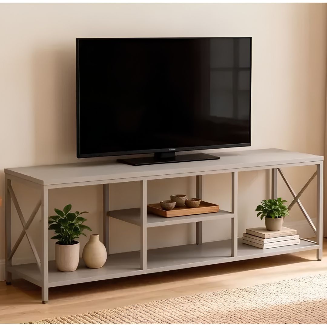 Rack Estilo Industrial Mdf Y Metal 140x40 Premium+estantes®