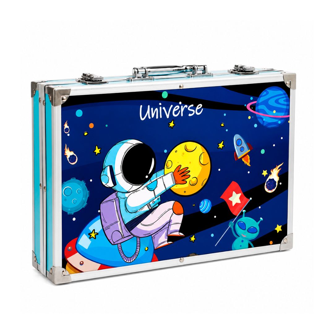 Kit De Arte Infantil 145 Piezas En Valija Astronauta Calidad®