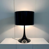 Lámpara De Mesa Negra Moderna Base Acrilico Pantalla Mate®