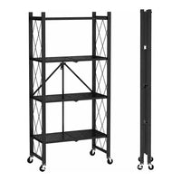 Estantería Plegable 4 Niveles + Ruedas Decoracion Premium®