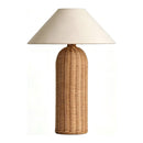 Lampara Luminaria De Mesa Alta En Ratán Pantalla Textil®