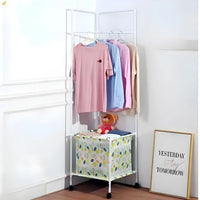Perchero Esquinero Metalico 2 Estantes Resistente 180x45cm®