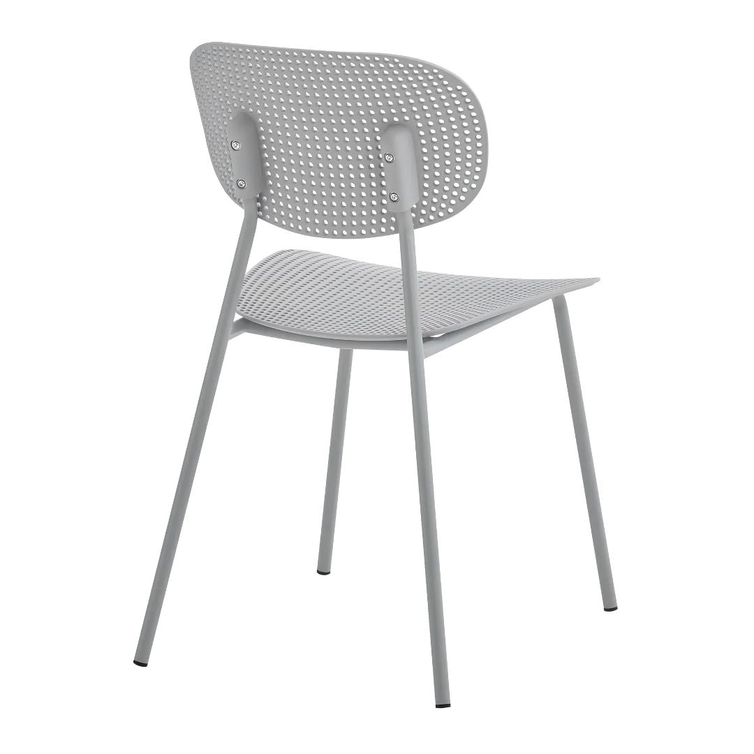 Silla De Comedor Gris Mate Metal/polipropileno Premium®