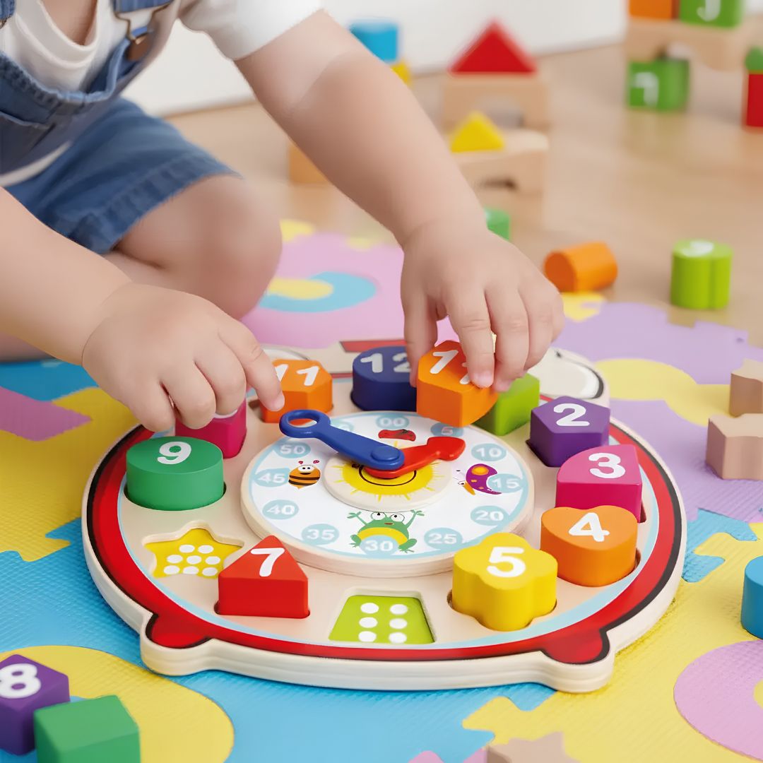 Juguete Para Niños Reloj De Madera Didactico Colores®