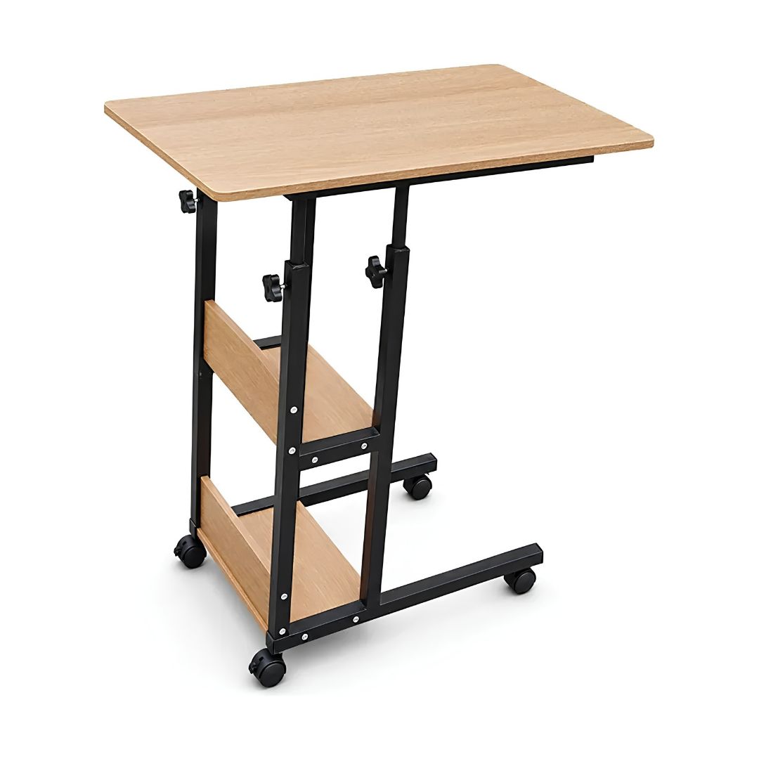 Mesa Auxiliar Premium Con Ruedas Estantes Regulable 80x40cm®