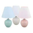 Lampara Portatil De Mesa Decorativa Base Cerámica Rosada®