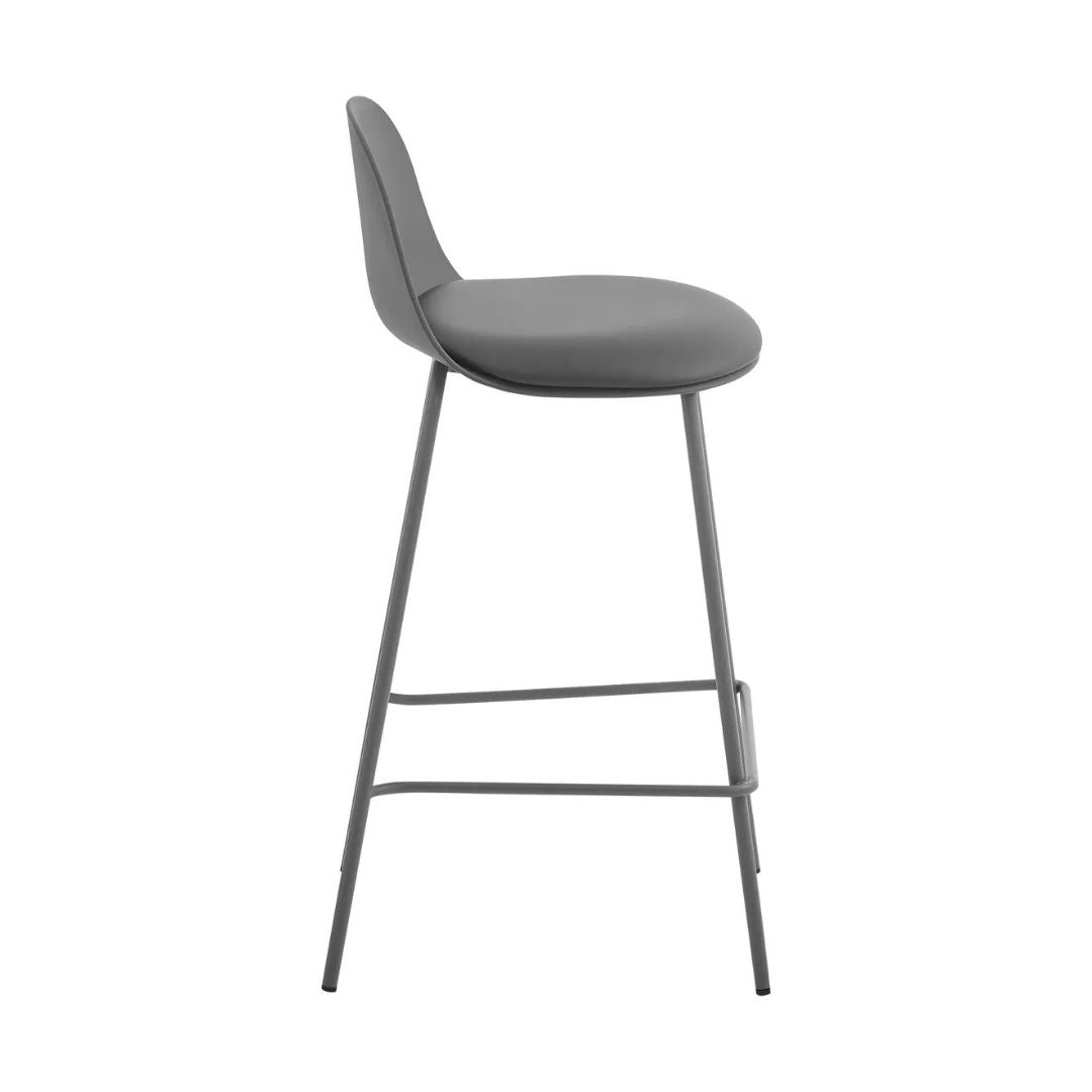 Taburete Acolchado Polipropileno/hierro Gris Mate Premium®