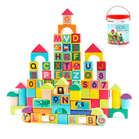 Bloques De Madera Educativos Con Abecedario Y Numeros X100®