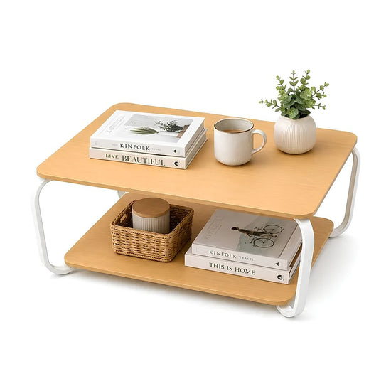 Mesa Ratona Moderna 2 Niveles Mdf Laminado+patas Metalicas®