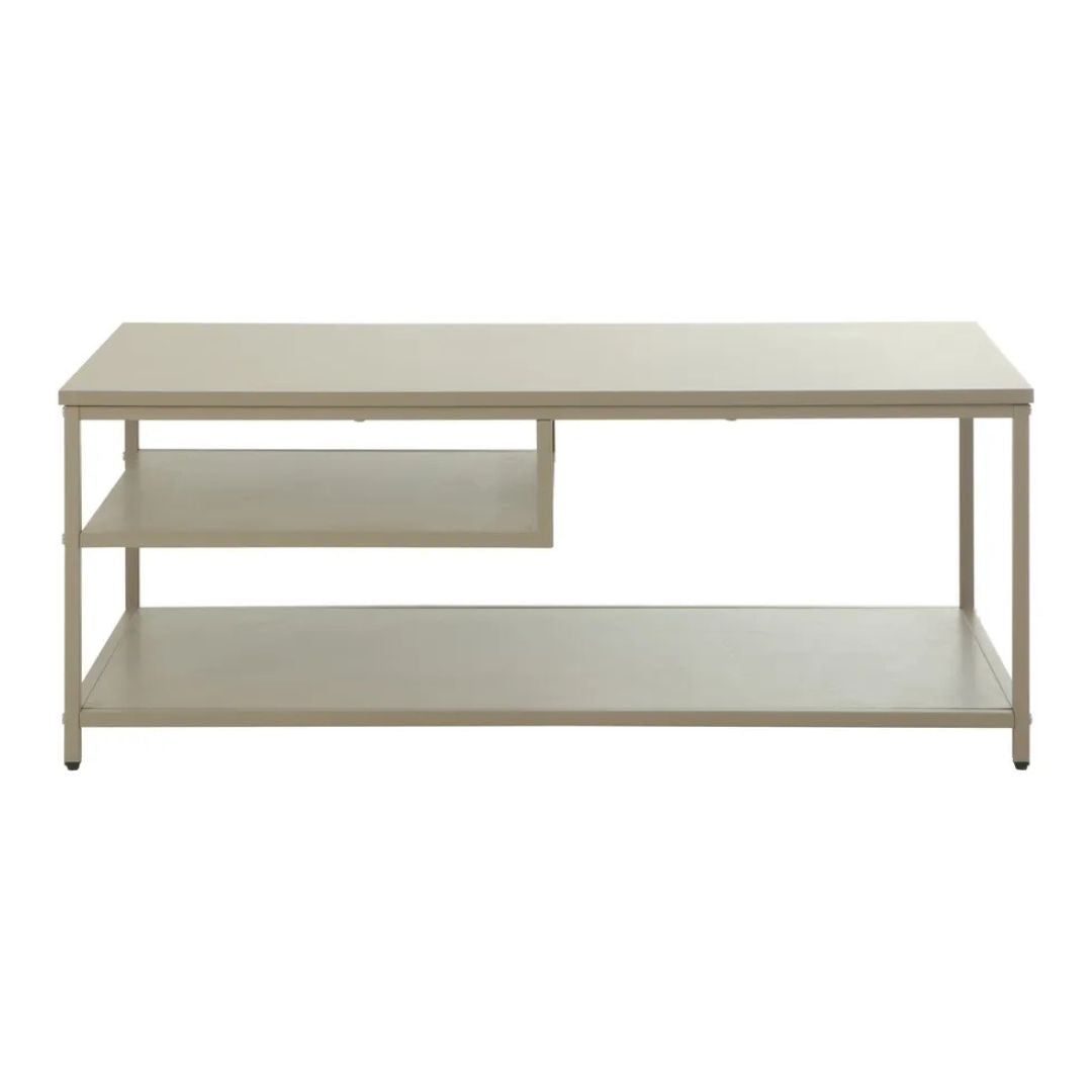 Mesita Ratona Estilo Industrial Mdf/metal Beige Con Estante®
