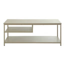 Mesita Ratona Estilo Industrial Mdf/metal Beige Con Estante®
