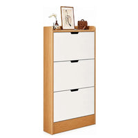 Zapatera Organizadora 3 Niveles+1 Estante Madera Y Blanco®