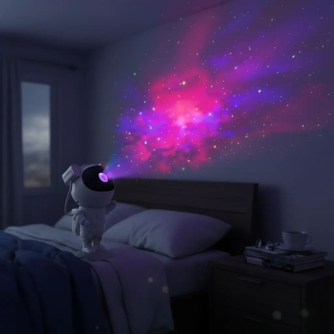 Lámpara De Mesa Proyect Astronauta Galaxia Estrella+control®