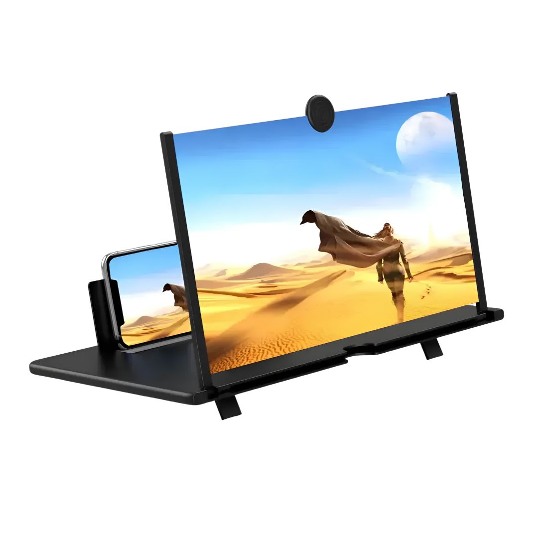 Pantalla Amplificadora 14pulg Celular+soporte Plegable Negro®