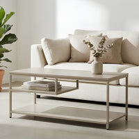 Mesita Ratona Estilo Industrial Mdf/metal Beige Con Estante®
