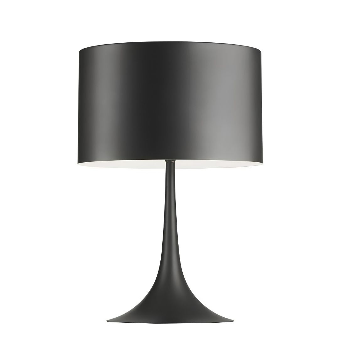 Lámpara De Mesa Negra Moderna Base Acrilico Pantalla Mate®