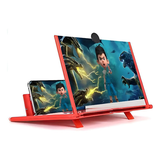 Pantalla Amplificadora 14pulg Celular+soporte Plegable Rojo®
